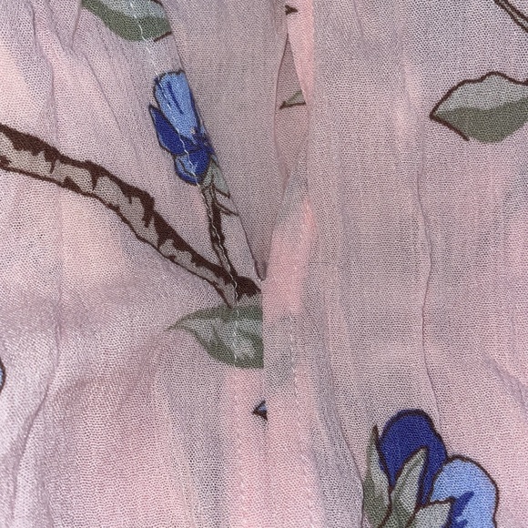 NWT Forever 21 Romper Pink & Blue drawstring waist, tassels, beautiful - Picture 2 of 7